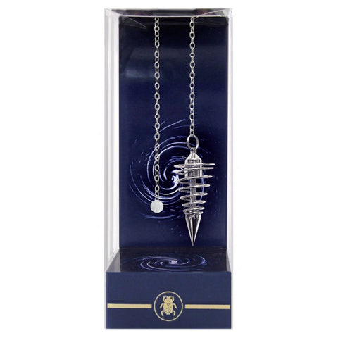 Deluxe Silver Spiral Pendulum Lo Scarabeo Silver Metal Divination Dowsing NEW