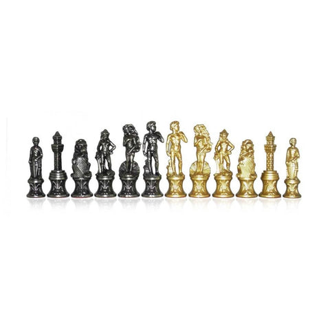 Italfama Florentine Metal Chess Pieces Gold Silver Plated 8.3cm King Italy