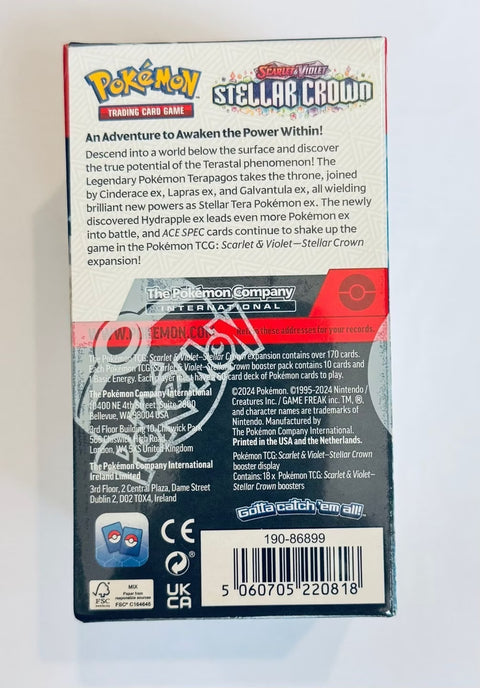 Pokémon TCG: Stellar Crown – Half Booster Box (18 Packs)