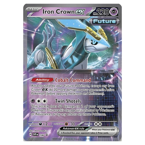 Pokemon TCG Paradox Destinies Iron Crown ex Tin Box with 4 Booster Packs