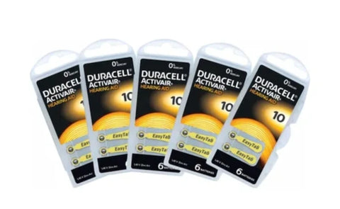 120x Duracell Activair Size 10 Hearing Aid Batteries Zinc Air 1.45V