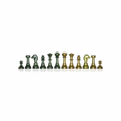 Italfama Brass Chess Pieces Gold & Silver Plated Handmade King 5cm Italy