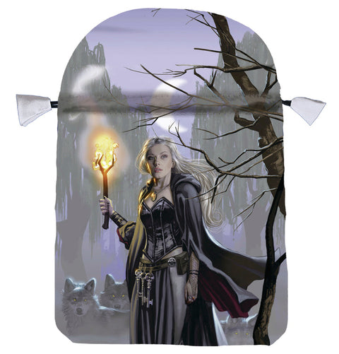 Witches Moon Tarot Satin Bag 6"x9" Drawstring Pouch by Llewellyn