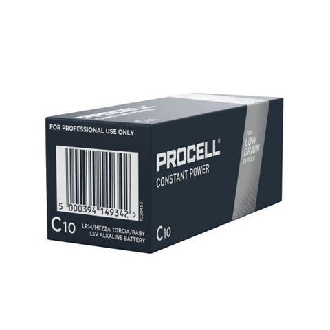 10x Duracell Procell Constant C LR14 1.5V Alkaline Batteries Bulk Pack