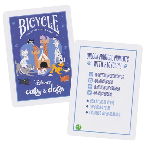 Bicycle Disney Cats & Dogs Playing Cards, Poker Size, Blue, Made in USA