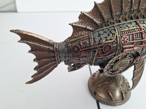 Italfama Anglerfish Resin Lamp Bronze Finish Nautical Home Decor Italy