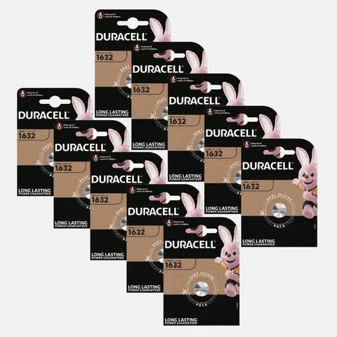 10x Duracell CR1632 3V Lithium Coin Cell Button Batteries DL1632