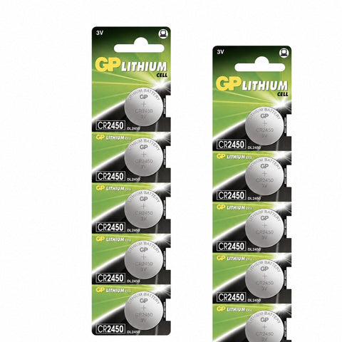 10x GP CR2450 3V Lithium Coin Cell Button Batteries DL2450 ECR2450