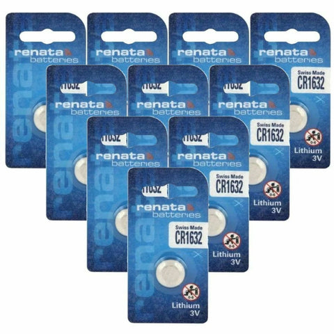 10x Renata CR1632 3V Lithium Coin Cell Batteries Swiss Made
