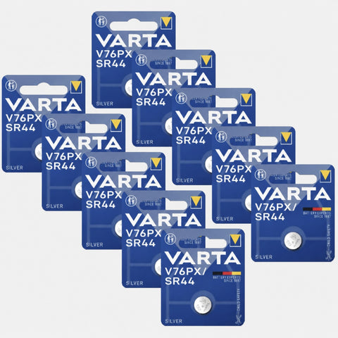 10x Varta V76PX SR44 1.55V Silver Oxide Watch Coin Cell Batteries