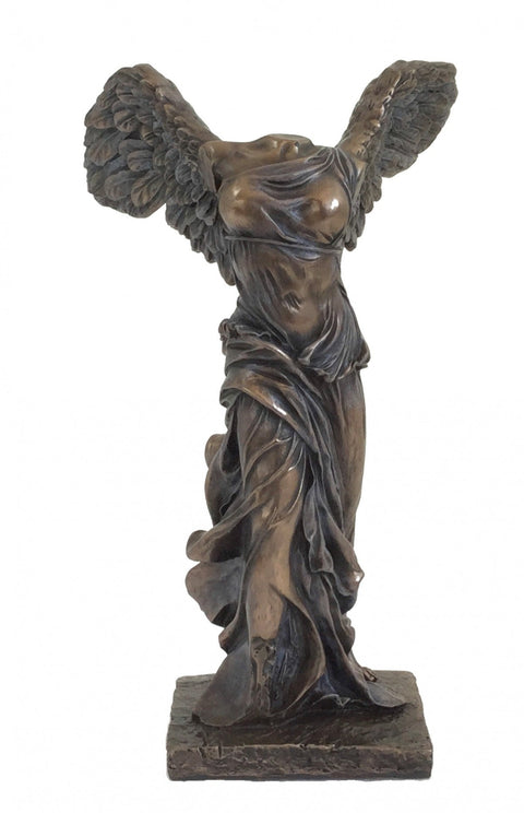 Winged Victory of Samothrace Bronze Resin Statue 26cm by Italfama Italy