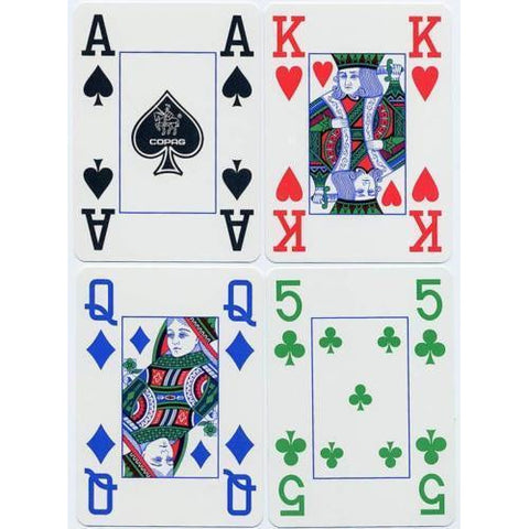 2x Copag 4-Color 100% Plastic Jumbo Index Poker Playing Card Decks