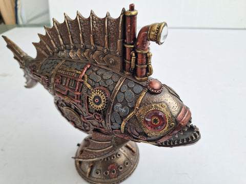 Italfama Anglerfish Resin Lamp Bronze Finish Nautical Home Decor Italy