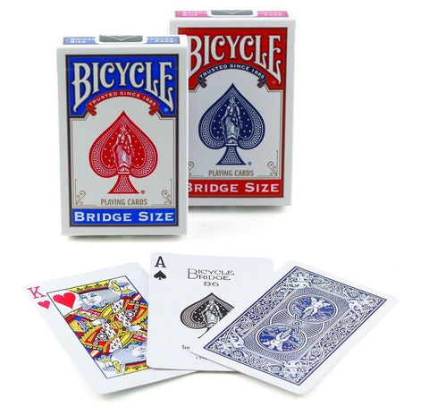 4 Decks Bicycle Rider Back Bridge Size 2 Blue 2 Red Playing Cards NEW