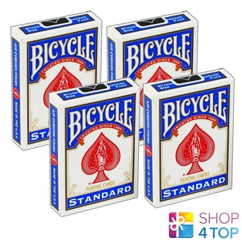 4 Decks Bicycle Rider Back No Face Blue Magic Tricks Cards USpcc NEW