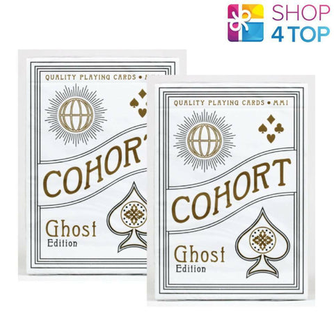 2 Ellusionist Cohort Ghost Edition Playing Cards Deck Gold White Magic Tricks