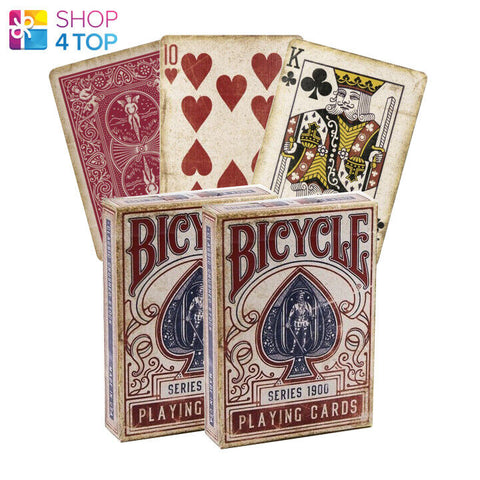 Bicycle 2 Decks 1900 Series Playing Cards Red Marked Deck Magic Tricks NEW