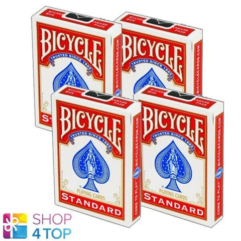 4 Decks Bicycle Rider Back Red Blank No Face Magic Tricks Cards NEW
