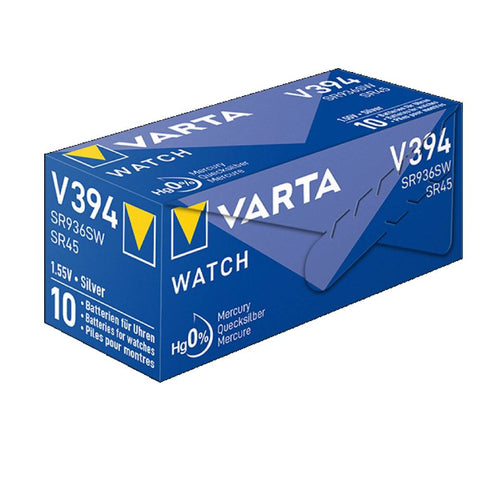 10x Varta 394 SR936SW 1.55V Silver Oxide Watch Batteries Pack