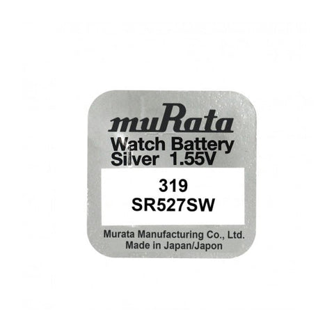 2x Murata 319 SR527SW Silver Oxide 1.55V Watch Batteries