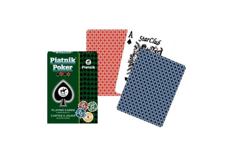Piatnik Poker Playing Cards Deck 55-Card Standard Size Red or Blue