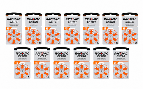 78x Rayovac Hearing Aid Battery 13 DA13 Premium Zinc Air Performance