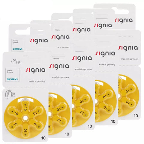 6x Siemens Signia Size 10 PR70 1.45V Hearing Aid Batteries Zinc Air