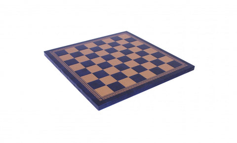 Italfama Gold Blue Faux Leather Chess Board 33cm Hand Finished Italy