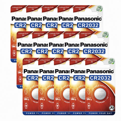 15x Panasonic CR2032 3V Lithium Coin Cell Button Batteries Bulk Pack