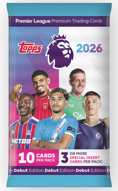 Topps Premier League 2026 Debut Edition Trading Cards Booster Pack 10ct