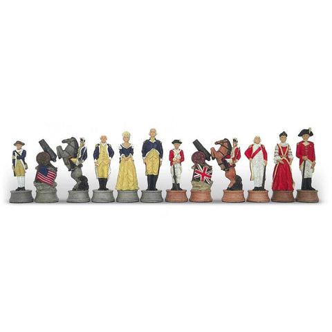 Italfama American Revolution Chess Set Walnut Maple Board with Storage 42cm