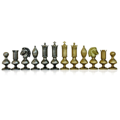 Italfama Brass Chess Pieces Gold Silver Plated Set, 15cm King, Italy