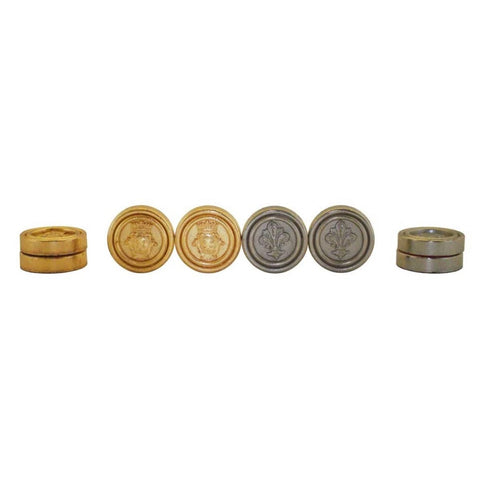 24x Italfama Metal Checkers Pieces Florentine Gold Silver 4.5cm Italy