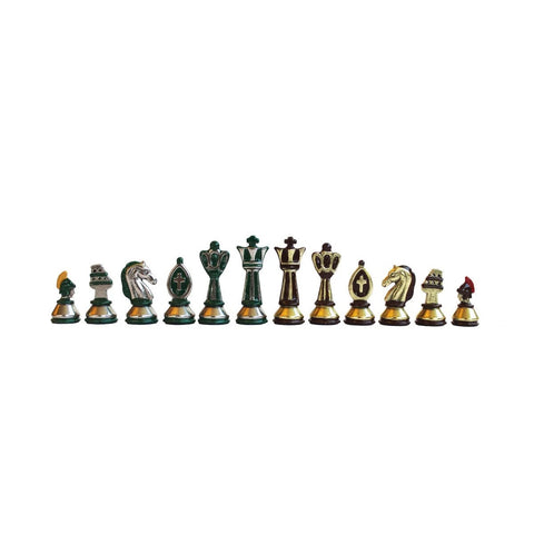 Italfama Roman Hand-Painted Metal Chess Pieces Set, 5cm King, Made in Italy