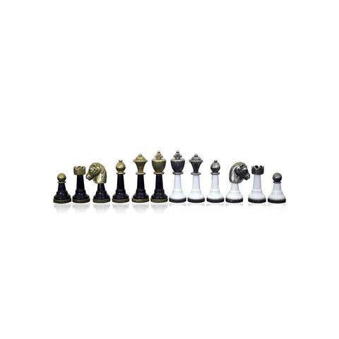 Italfama Italian Metal & Wood Chess Set with 40x40cm Lacquered Board