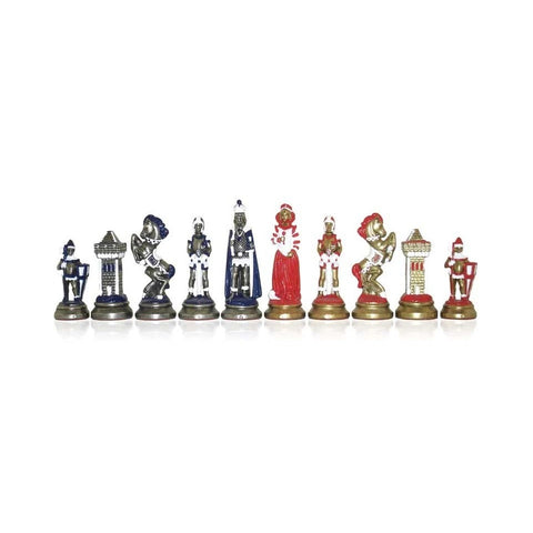 Italfama Mary Stuart Metal Chess Set, Faux Leather 3-in-1 Backgammon