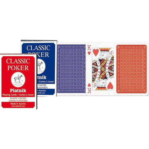 Piatnik Classic Poker Playing Cards 2-Index Deck, 55 Cards, Random Color