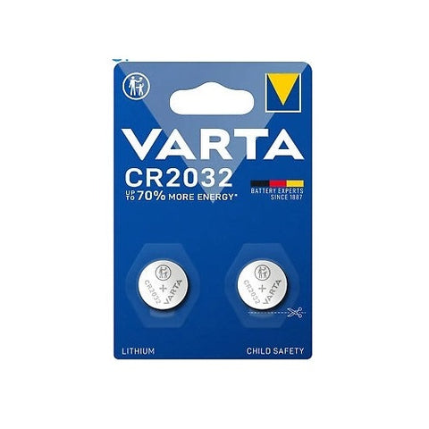 2x Varta CR2032 3V Lithium Coin Cell Batteries for Watch & Car Key
