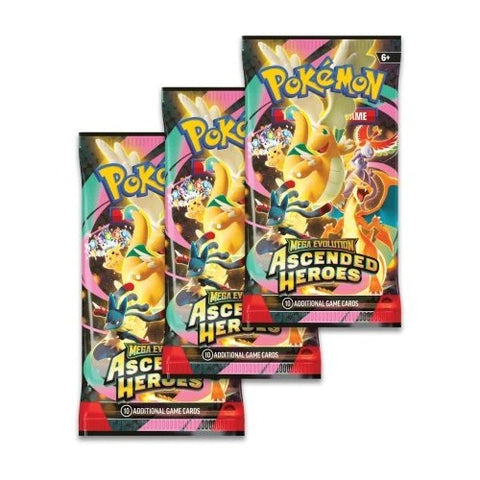 Pokemon TCG Ascended Heroes Tech Sticker Blister 3 Packs Gastly Promo