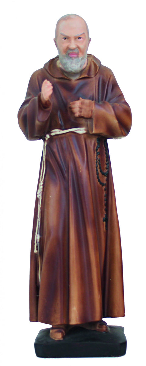 Padre Pio Statue 28cm Hand Painted Resin Catholic Figurine Made in Italy