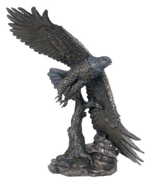 Italfama Bronze Eagle Statue 40cm Handcrafted Resin Italian Decor
