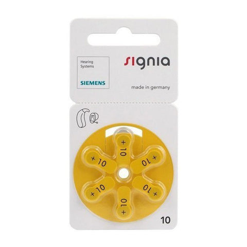 6x Siemens Signia Size 10 PR70 1.45V Hearing Aid Batteries Zinc Air