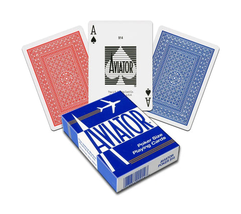 Aviator Standard Index Blue Playing Cards Poker Deck Magic Tricks USPCC