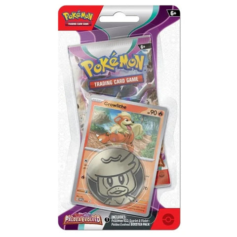 Pokemon TCG Paldea Evolved Checklane Blister Growlithe Promo Pack EN