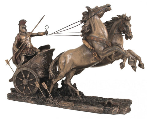 Achilles Chariot Bronze Resin Statue Greek Hero Decor by Italfama