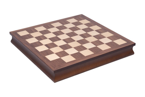 Italfama Walnut & Maple Chess Board with Storage, 50x50cm, 5.5cm Squares