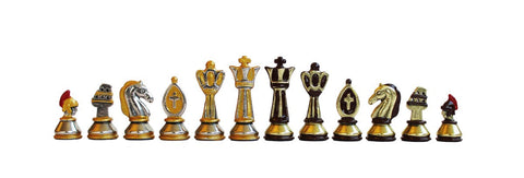 Italfama Roman Style Metal Chess Pieces, Hand-Painted, Made in Italy, 5cm King