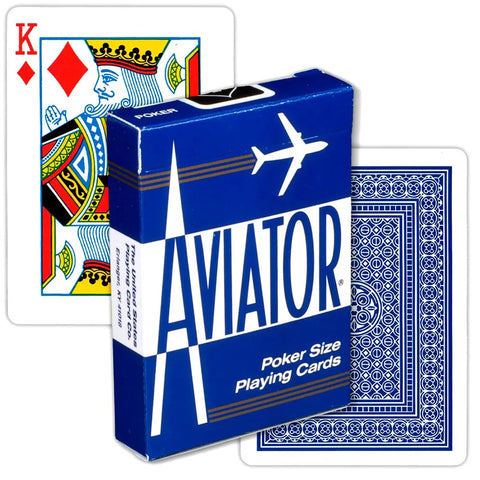 Aviator Standard Index Blue Playing Cards Poker Deck Magic Tricks USPCC