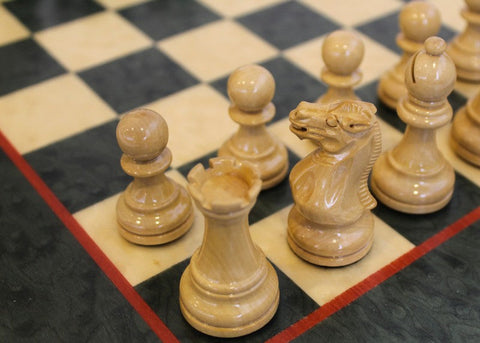 Italfama Handmade Wooden Chess Set with Maple Board, Made in Italy