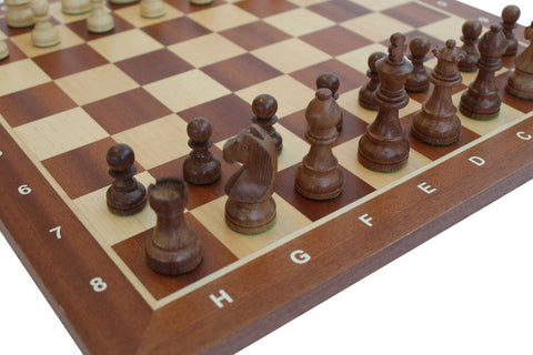 Italfama Luxury Wooden Chess Set, Mahogany Maple Board 48cm, Made in Italy